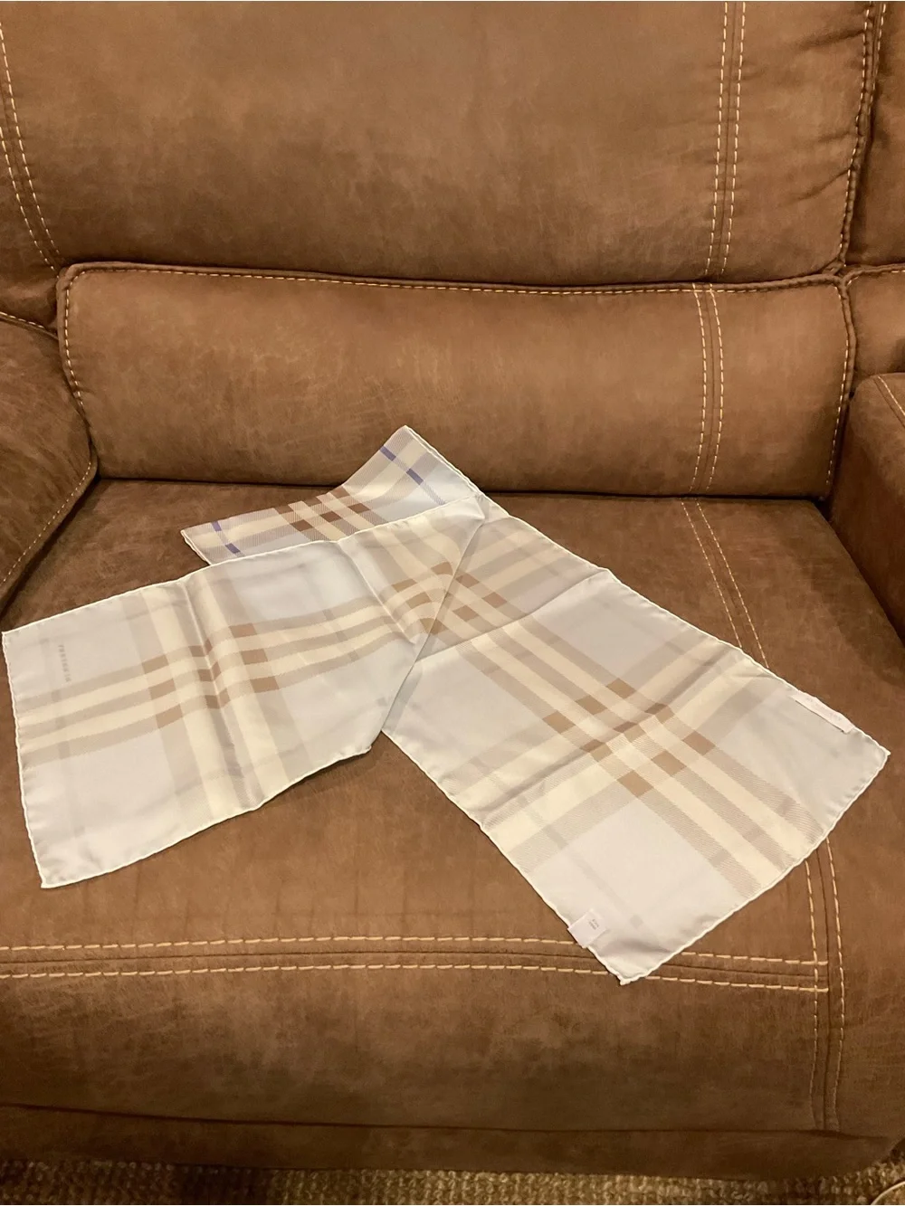Vintage Burberry Silk Blue Scarf